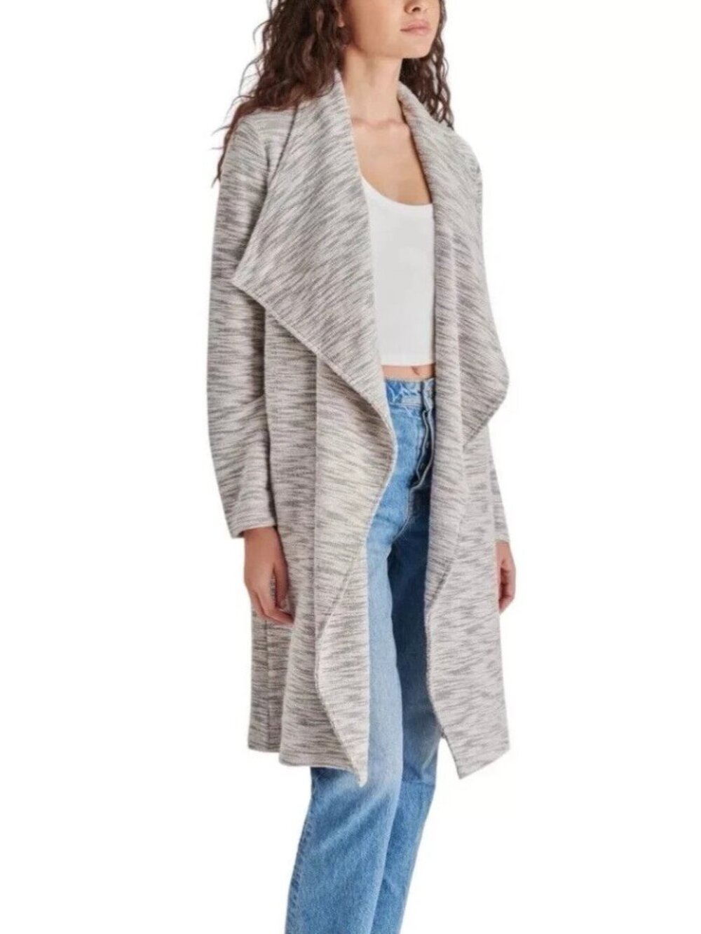 NWT STEVE MADDEN Duster Coat Heathered Grey M